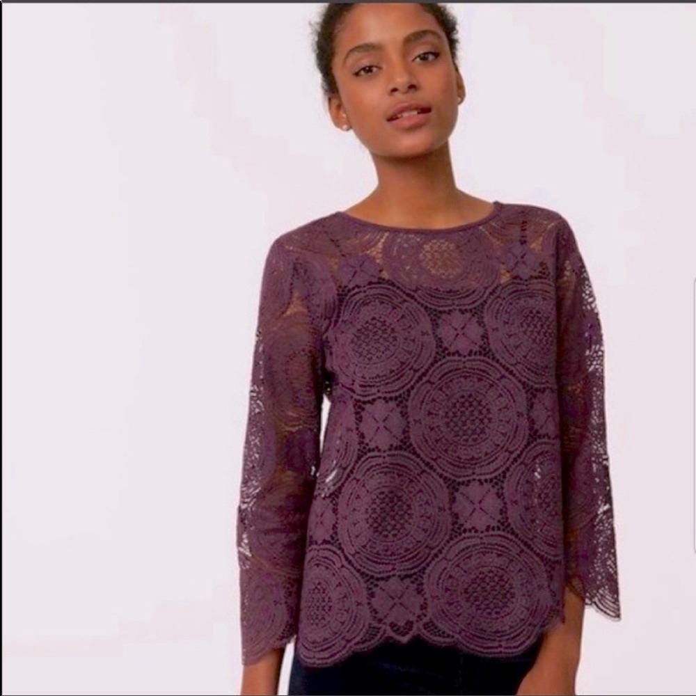 LOFT • Lace Medallion Top